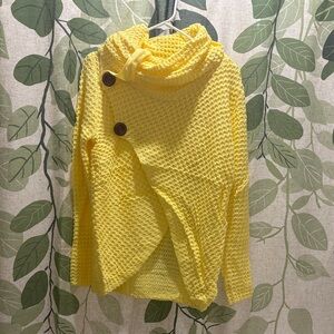 MIRACLE NWT Sweater Cowl Neck Loose Weave Yellow